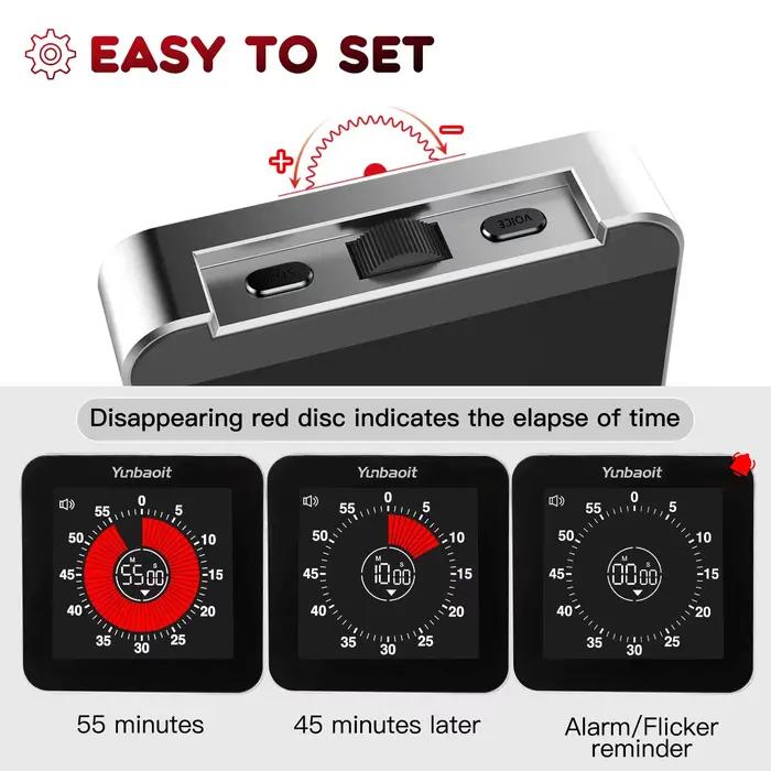 VT08 Pro-Minuterie Numérique Rechargeable, 60 ApprentiCumbria Silencieux, Compte à Rebours, Minuteri