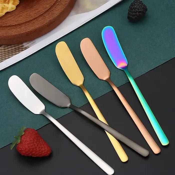 Couteau à beurre en acier inoxydable, pour fromage, Dessert, confiture, épandeurs de couteaux de Tab