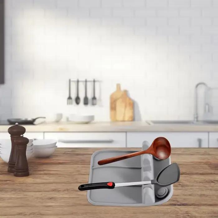 KYCOR-ustensiles de cuisine en Silicone plateau de rangement cuillère spatule couvercle de Pot bague