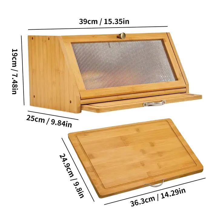 Planche à découper en bambou, boîte à pain combinée, organisateur d'angle de cuisine de grande capac