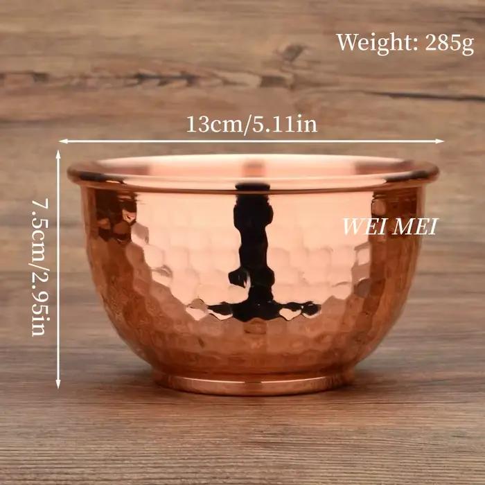 Bol à salade en cuivre pur, 13 cm, texture martelée artisanale, bol à soupe pour pique-nique en plei