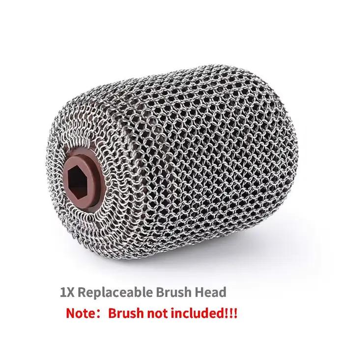 Brosse de gril à rouleau électrique 350 tr/min, avec lumière LED, brosse de nettoyage sans poils en 