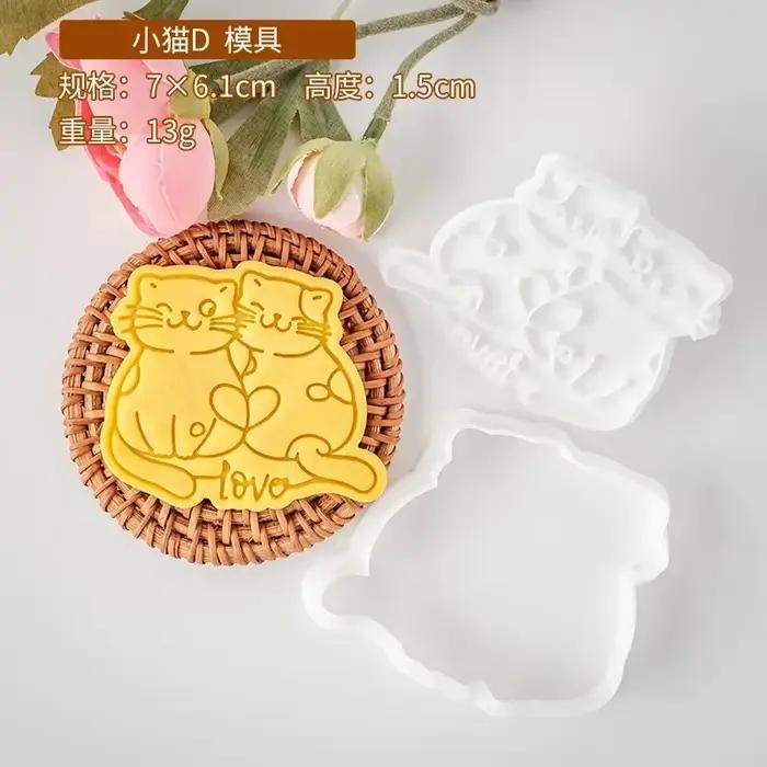 Moule à biscuits pour la saint-valentin, coupe-biscuits chat d'amour de dessin animé, décoration de 