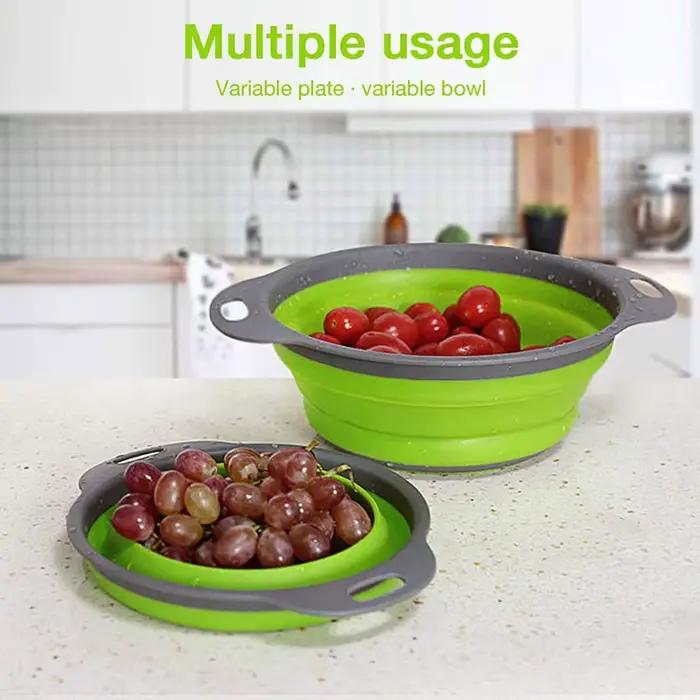 Panier de nettoyage et d'égouttage en silicone pour légumes et fruits, panier de nettoyage pliable 1