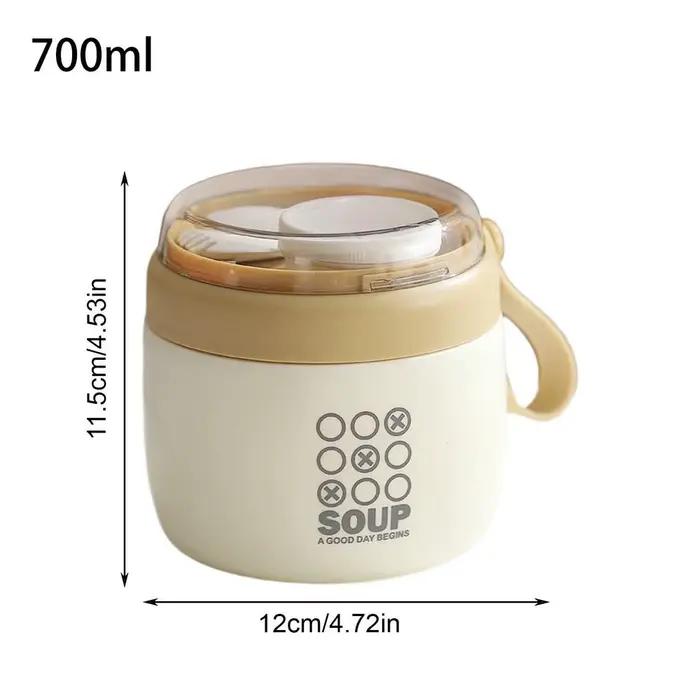Pot thermique alimentaire de 700ml, boîte à déjeuner sous vide en acier inoxydable, conteneurs Therm