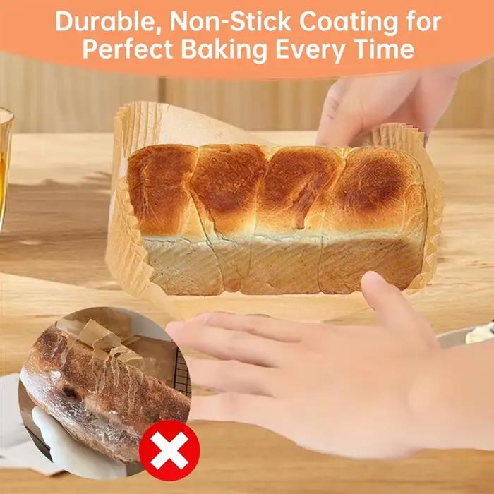 Ensemble de revêtement de poêle à pain doux de 100 pièces 9x5 pouces pour la cuisson du pain, papier