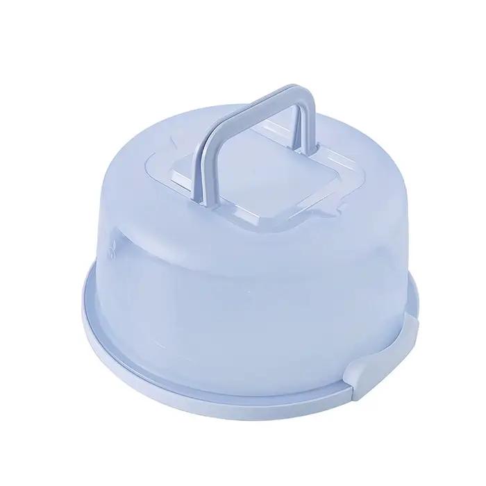 Boîte à Gâteaux Ronde Portable, Support à Gâteaux en Plastique Anti-Poussière avec Couvercle et Poig