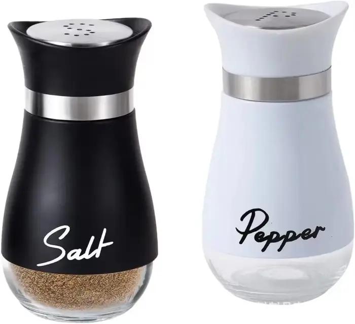 Paquet de 2 saliers et poivrons, pots à épices d'accessoires de cuisine, distributeur d'épices de fe