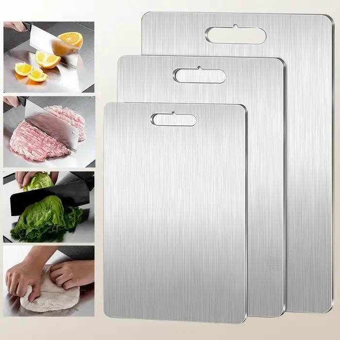Planches à découper en acier inoxydable, lavables au lave-vaisselle, planches de cuisine antibactéri