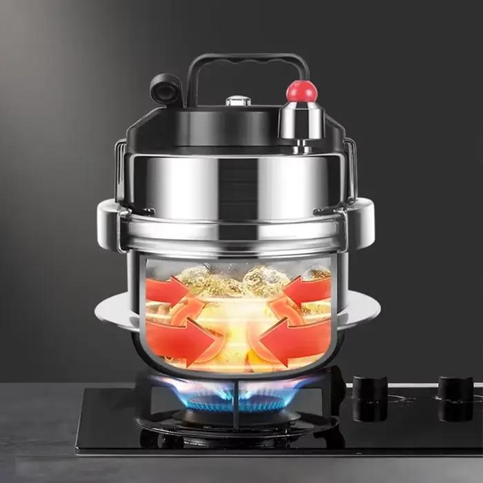 Petit autocuiseur de Camping en plein air 0,8-2l, cuiseur à riz Portable en acier inoxydable 304 pou