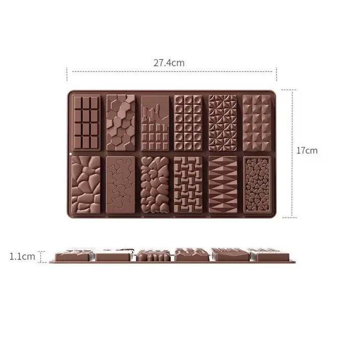 Moules à barres chocolatées, moules en silicone antiadhésifs pour barres fourrées au chocolat et aux