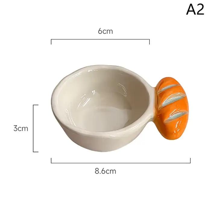Poignée à pain en relief, petit plat en céramique, plat d'assaisonnement, plat à Sauce à tremper, pl