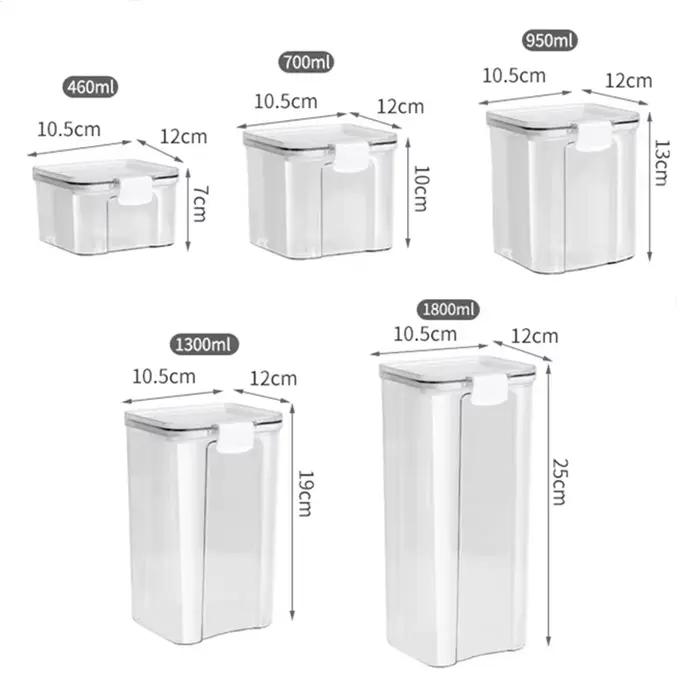 Ensemble de Bocaux Scellés en Plastique pour Assaisonnement Domestique, Boîte de Rangement Étanche à