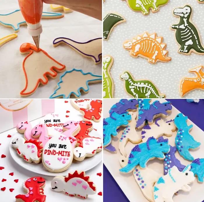 Emporte-pièce dinosaure Dino en acier inoxydable, dessins alimentaires, cuisson pour enfants, fourni
