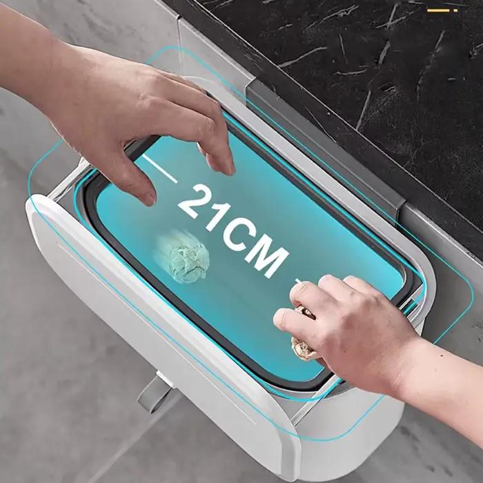 Poubelle murale avec couvercle pour porte d'armoire de cuisine, corbeille à papier créative pour toi