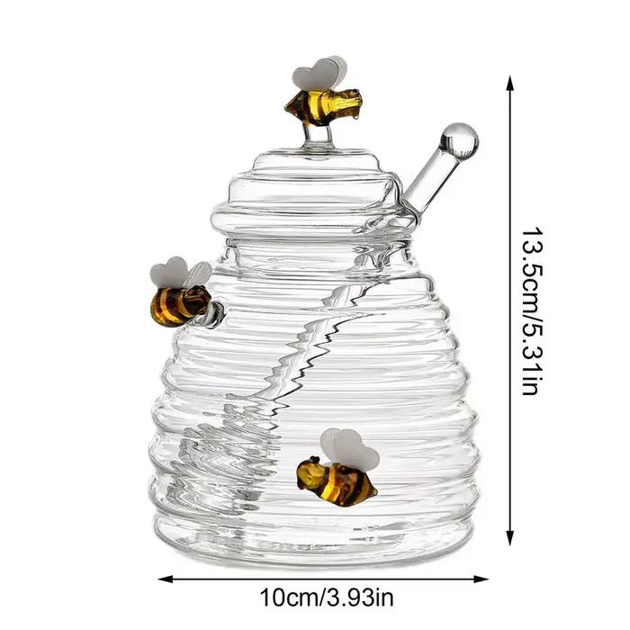Bocaux à miel avec couvercles, bouteille de miel en verre de 400ML, récipient Transparent de qualité