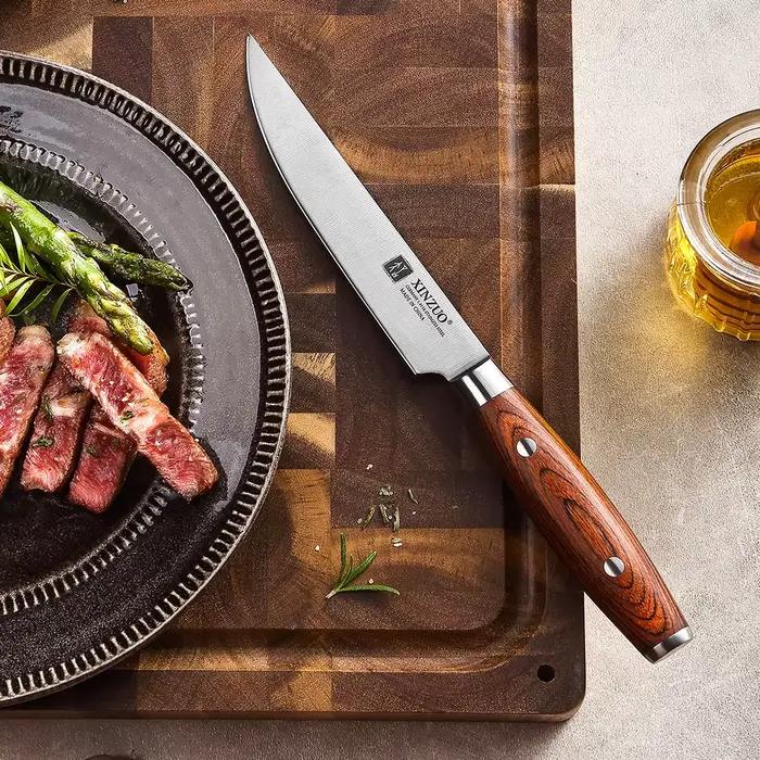 XINZUO Couteau de cuisine professionnel, 5 "Couteau à steak, Rasoir Tranchant, Outils de cuisine, Ma