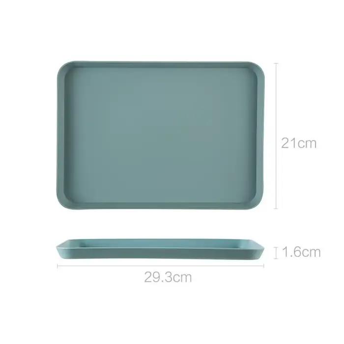 Plateau à thé rectangulaire, plateau de service antidérapant, résistant aux rayures, en plastique, o