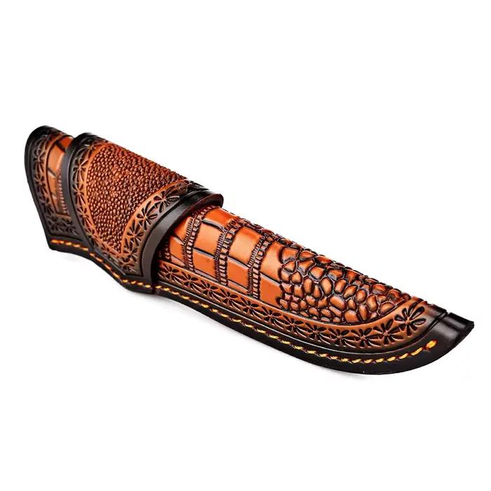 Fourreau de couteau portable marron pour couteaux à désosser, gaine en cuir de luxe, pochette fourre