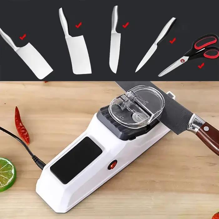 Affûteur de couteaux électrique USB professionnel, broyeur automatique, ciseaux à pierre à aiguiser 