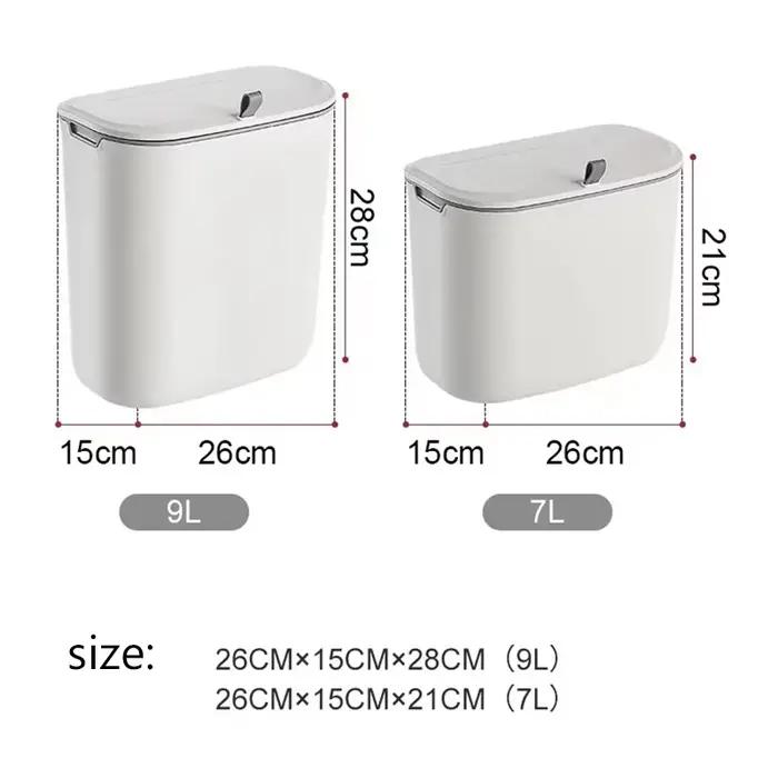 Poubelle murale avec couvercle pour porte d'armoire de cuisine, corbeille à papier créative pour toi