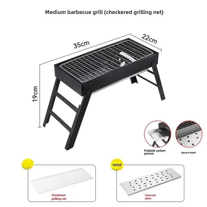 Barbecue portable sans fumée pour la maison, gril au charbon de bois pliable pour l'extérieur