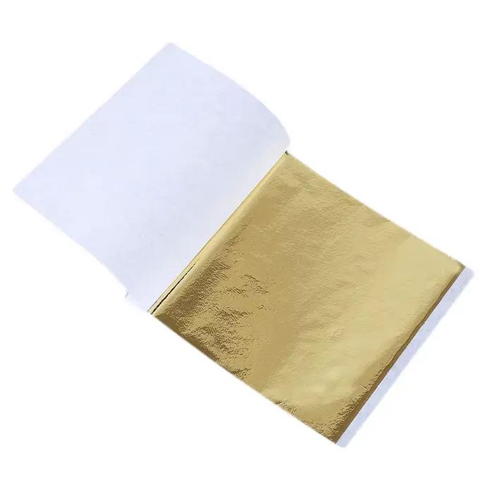 Feuilles de feuille d'or Pure 24K, 100 pièces, Anti-âge, dorure pour décorations alimentaires, brico