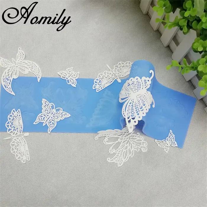 Aomily-Moule en silicone en dentelle papillon pour gâteau de mariage, outil de cuisson spectaculaire