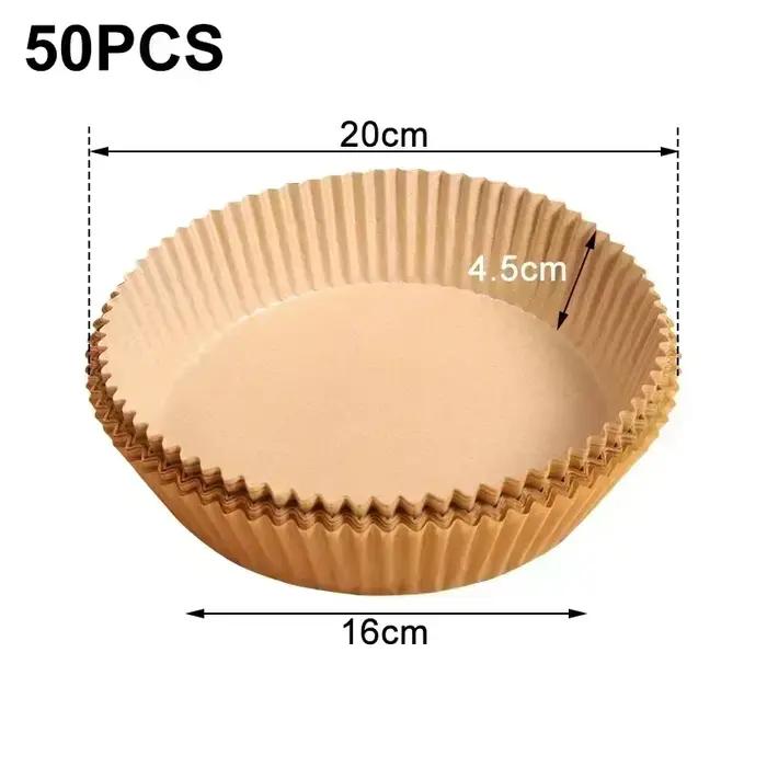 Doublures jetables pour friteuse à Air 50/100 pièces, papiers de cuisson antiadhésifs pour friteuse 