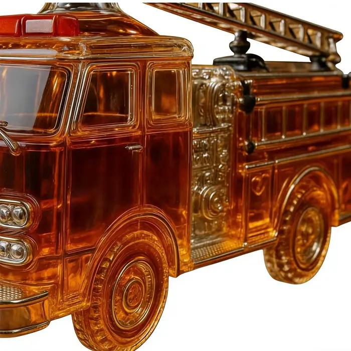 Bouteille de whisky 300 ml en forme de camion de pompiers, carafe à whisky en verre pour cocktail, b