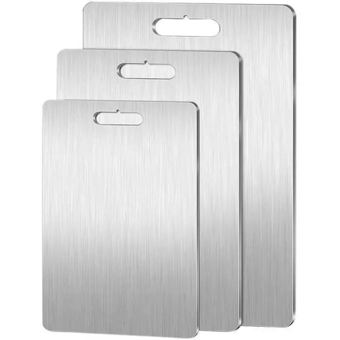 Planche à découper en titane - 100 % titane pur pour la cuisine, 1 planche à découper double face en