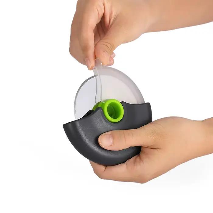 Couteau à découper à roue ronde en acier inoxydable pour Pizza, avec couvercle, rouleau, trancheur d
