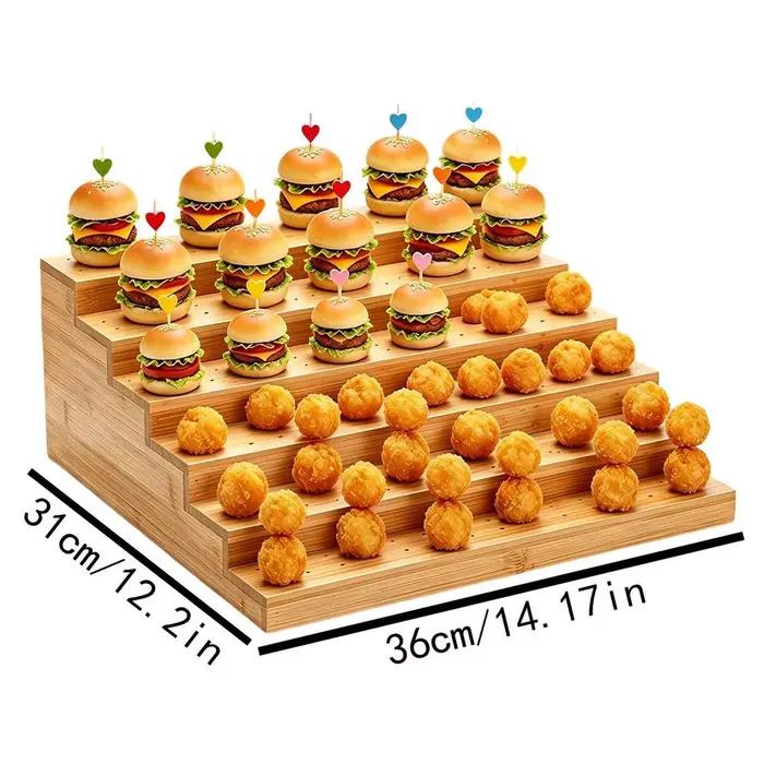 Présentoir à brochettes alimentaires à 6 niveaux pour fêtes, idéal pour fruits, apéritifs, légumes, 