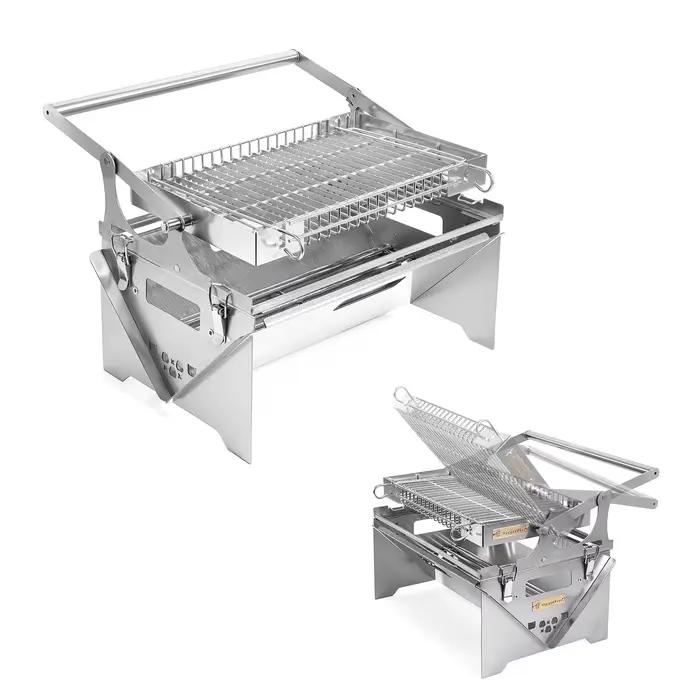 Flip Grill 360 °   Barbecue rotatif, gril à charbon à retournement automatique manuel pour le campin