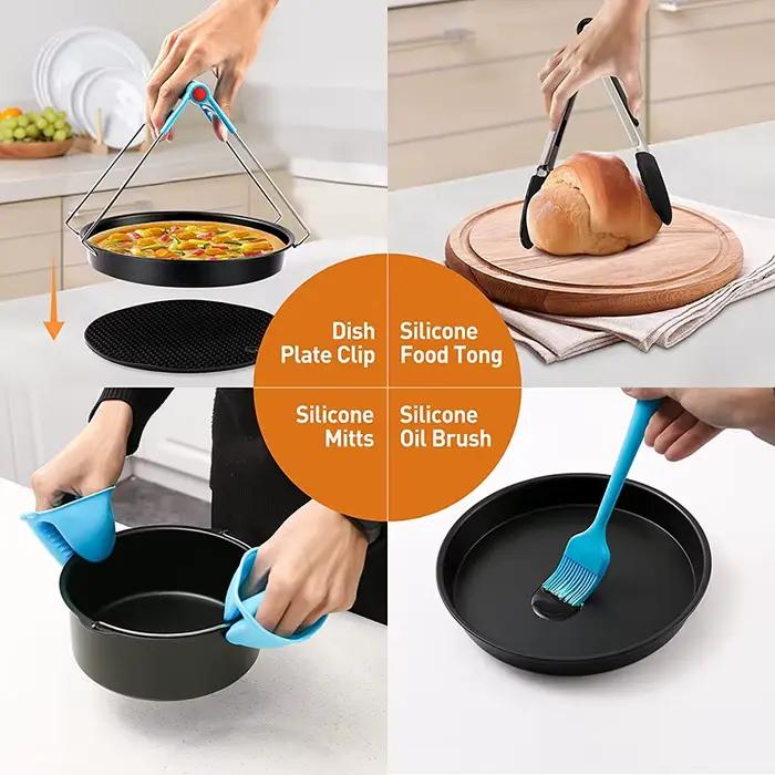 Accessoires de friteuse à Air durables, poêle à Pizza et seau à gâteaux, ensemble d'outils de cuisso