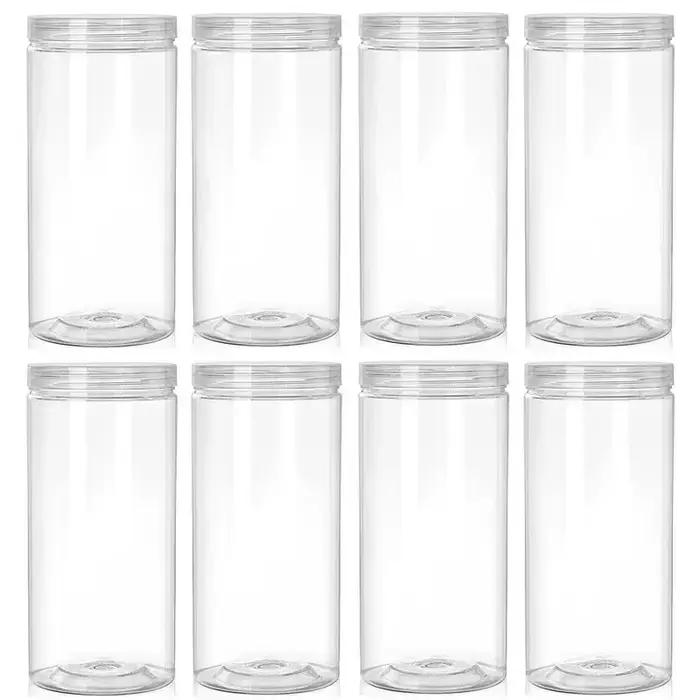 Bocaux de Rangement Transparents en Plastique Scellés, pour Bonbons, Fruits Secs, Assaisonnement, Mi