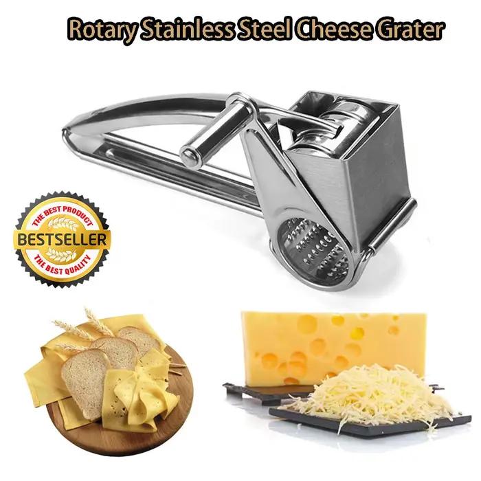 Râpe à fromage rotative en acier inoxydable, ustensiles de cuisine, coupe-fromage, trancheur, outil 