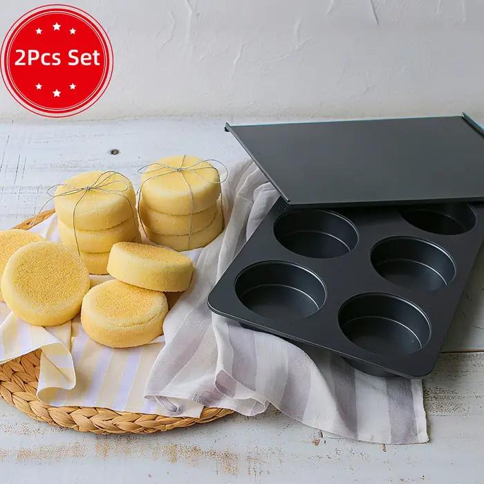 Moule à 6 cavités pour mini-hamburgers ronds, pain de mie, sandwichs, muffins et cupcakes, avec couvercle, accessoire de cuisine pour gâteaux DIY
