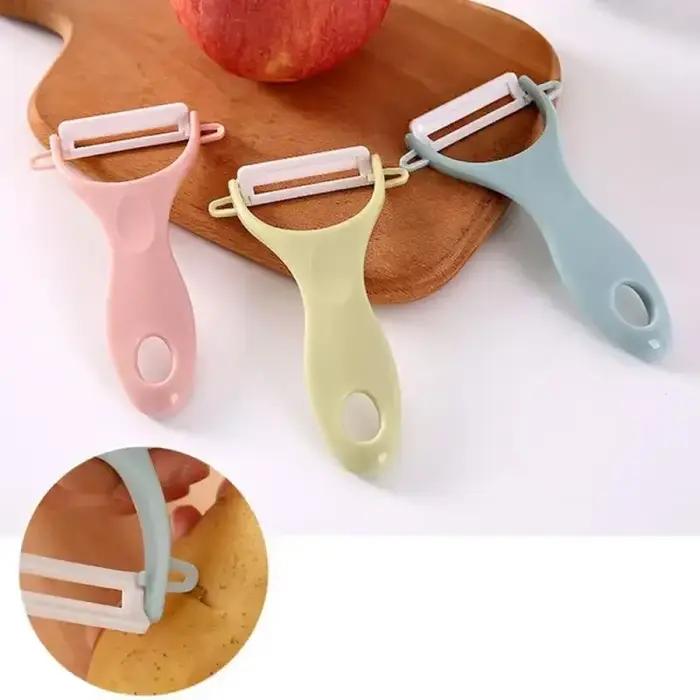 1 éplucheur en céramique, couteau à fruits, éplucheur de légumes avec lame en céramique, accessoires de cuisine, outils pour légumes, couleur aléatoire