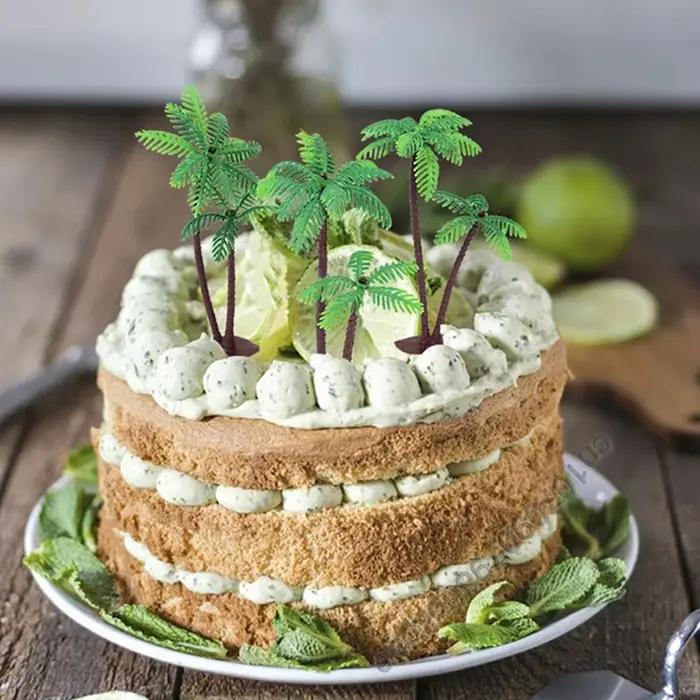 Décoration de Gâteau en Forme de Palmier avec Noix de Coco Plante Tropicale Occasion Spéciale Fête d'Anniversaire Mariage Baptême