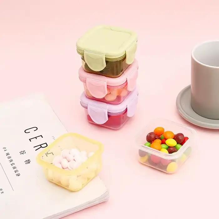 Boîte de rangement de cuisine carrée en plastique BPA-free multicolore pour rangement d'aliments, pilules et autres produits de la maison occassions spéciales