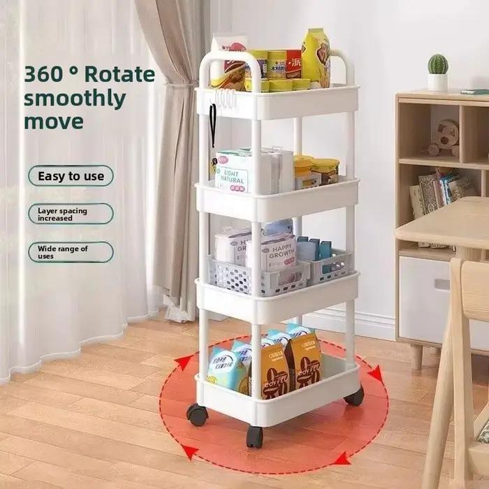 Étagère de rangement de cuisine à 5 couches, chariot mobile, support de rangement multicouche sur pied, pour bibliothèque, collations, fruits et légumes