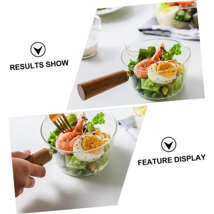 Pot en verre 400 600 ml avec poignee en bois cocottes soupes bouillons stabilite elegance cuisine occassions speciales