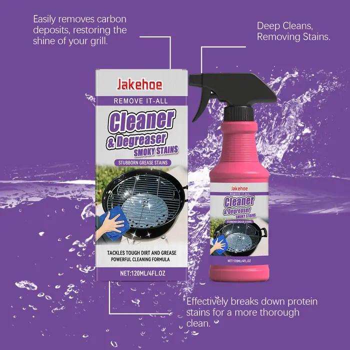 Nettoyant pour grille de barbecue 120 ml, nettoyage puissant, élimine la graisse tenace, élimine les dépôts de carbone, formule sûre, ne fait pas de dommages au barbecue