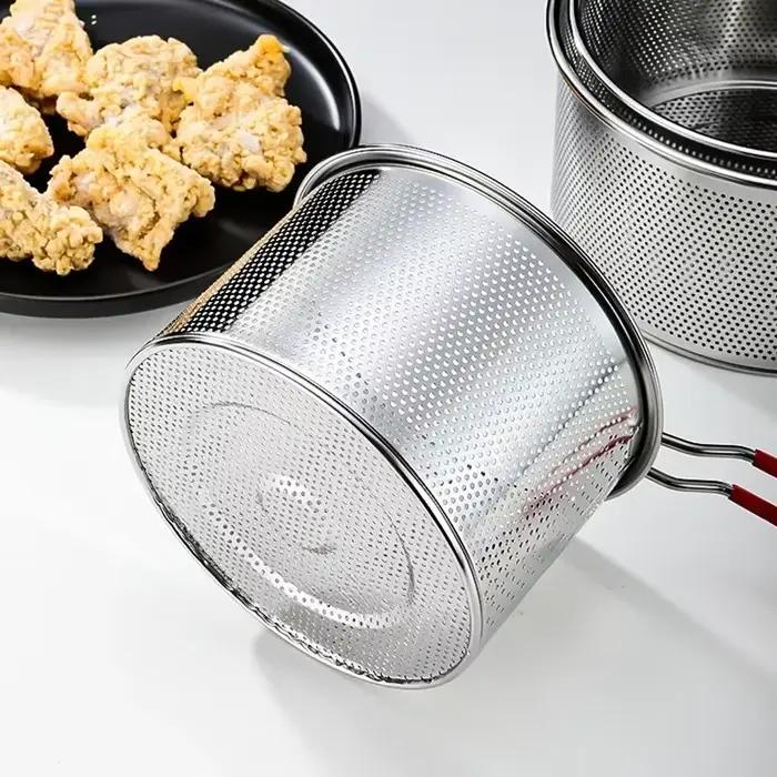Passoire en acier inoxydable 304 pour cuisine moderne et simple, idéale pour frites, crevettes, et autres collations frites, pour usage quotidien et occasions spéciales