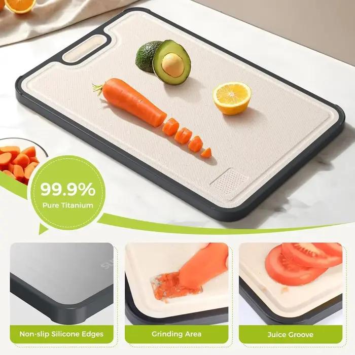 Nouvelle planche à découper de cuisine double face en titane