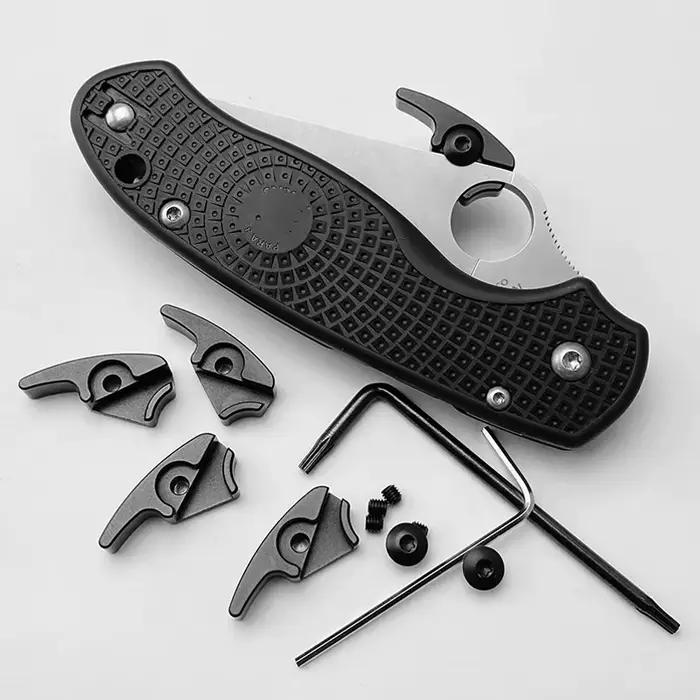 Couteau pliant en aluminium, 6 Types, vis à bouton-poussoir, crochet rapide pour Spyderco C81 Paramilitary2 PARA3 C10 C11 C41 C101 Yojimbo