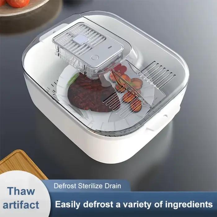 Dégivreur de viande domestique multifonctionnel, 4 en 1, grande capacité, cuisine, dégivreur rapide, aliments, steak, fruits, proximité, panier, iner
