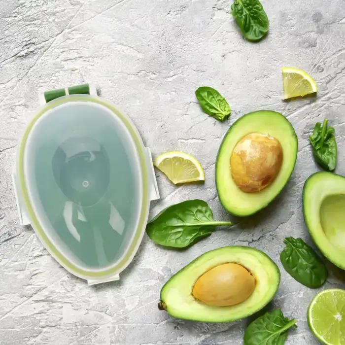 Boîte de rangement des aliments de cuisine, conteneur peu encombrant d'avocat, organisateur de légumes, conteneurs de fruits en plastique réutilisables, bac à légumes