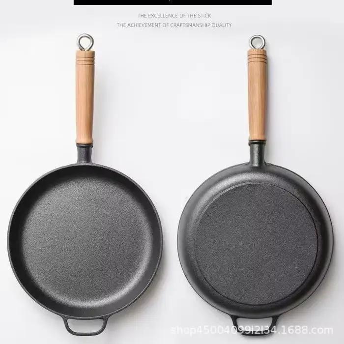 Poêle à fond plat en fonte
